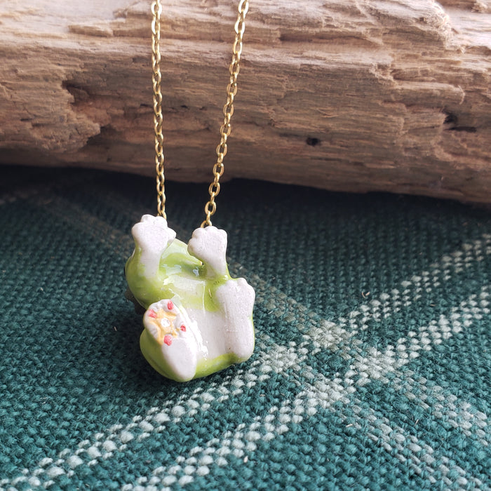 Porcelain Frog Prince Pendant