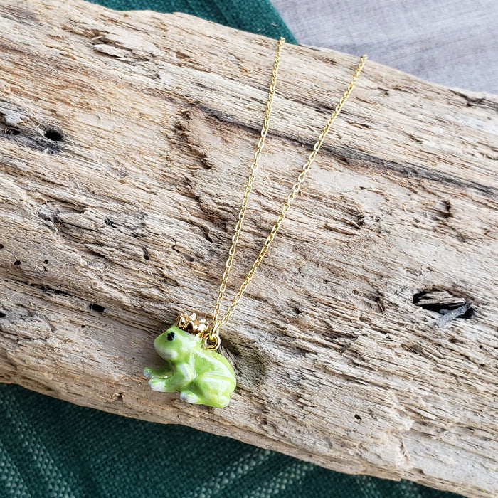 Porcelain Frog Prince Pendant
