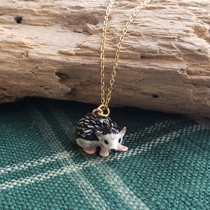 Porcelain Hedgehog Pendant