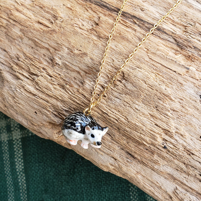 Porcelain Hedgehog Pendant