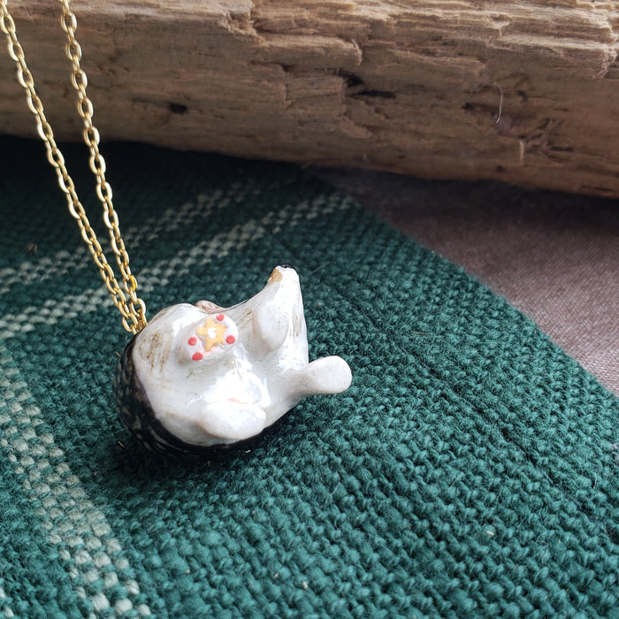 Porcelain Hedgehog Pendant