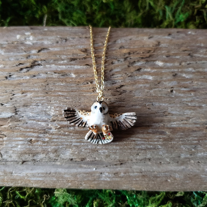 Porcelain Owl Pendant