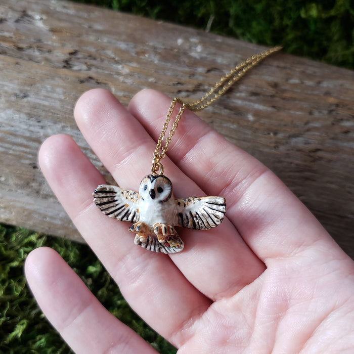 Porcelain Owl Pendant