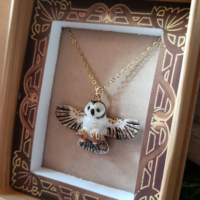 Porcelain Owl Pendant