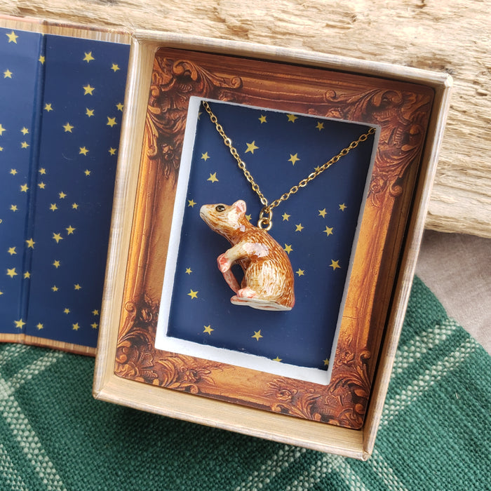 Porcelain Rat Pendant