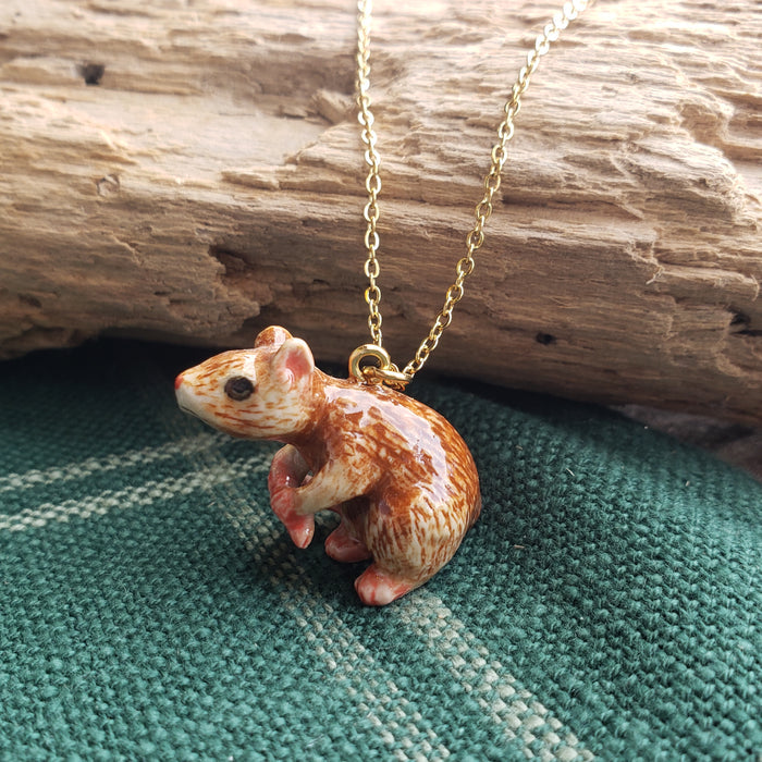 Porcelain Rat Pendant