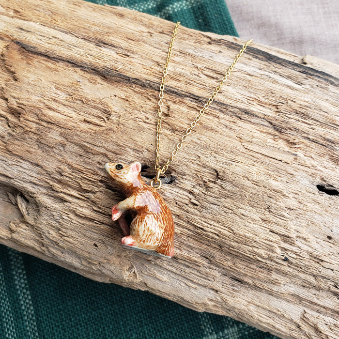 Porcelain Rat Pendant