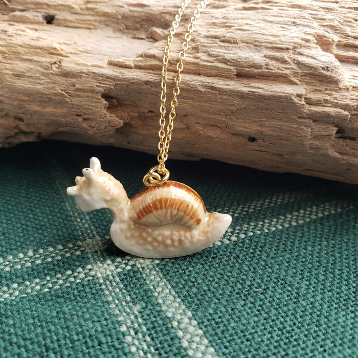 Porcelain Snail Pendant