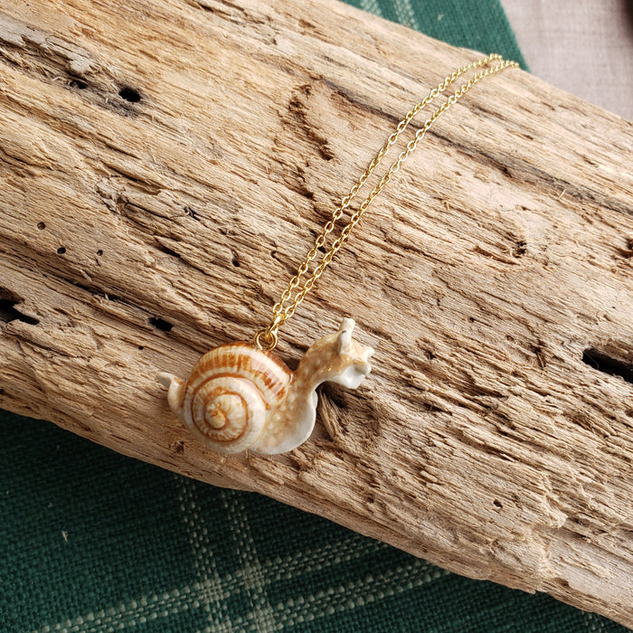 Porcelain Snail Pendant