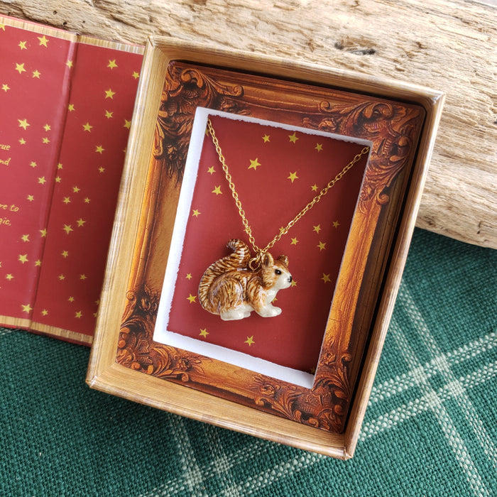 Porcelain Squirrel Pendant