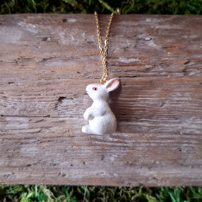 Porcelain White Rabbit Pendant