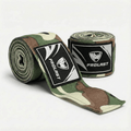 PROLAST 180 in professional boxing hand wraps in Military Green camo, two rolls, one partly unrolled to show the logo label