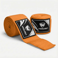 PROLAST 180 in professional boxing hand wraps in Orange Punch, two rolls, one partly unrolled to show the logo label