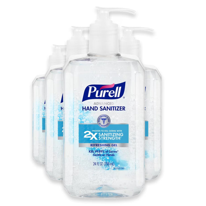 PURELL Advanced Refreshing Gel Hand Sanitizer Fresh Scent Pump 24 oz - 4 Pack
