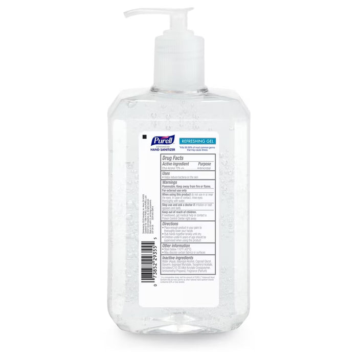 PURELL Advanced Refreshing Gel Hand Sanitizer Fresh Scent Pump 24 oz - 4 Pack