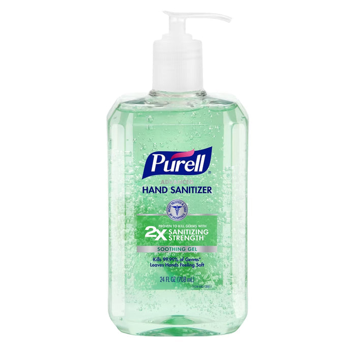 PURELL Advanced Soothing Gel Hand Sanitizer Aloe Scent Pump 24 oz - 4 Pack
