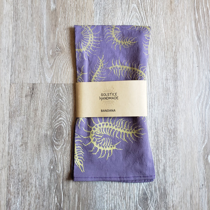 Purple Centipede Print Bandana