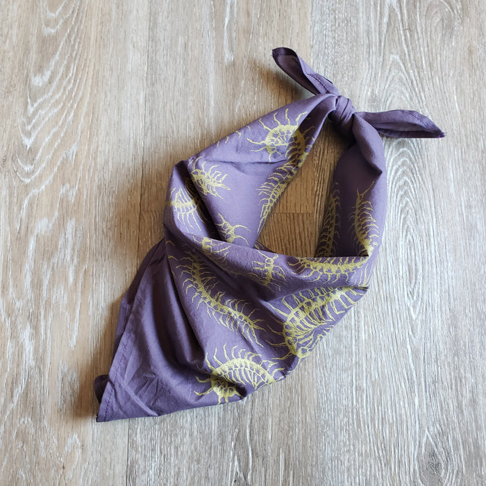 Purple Centipede Print Bandana