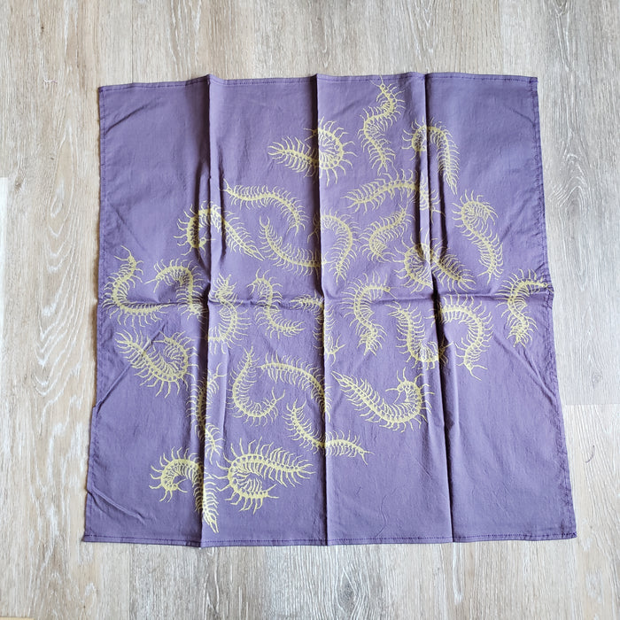 Purple Centipede Print Bandana