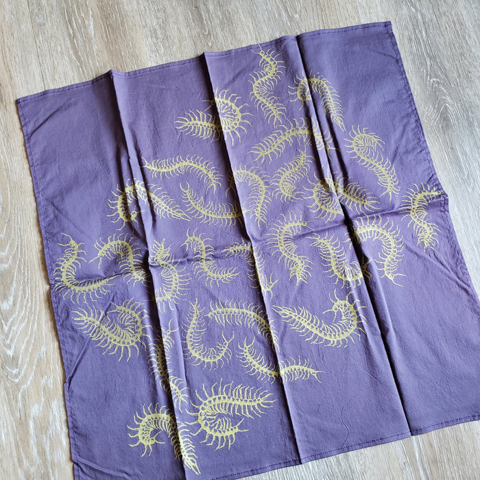 Purple Centipede Print Bandana