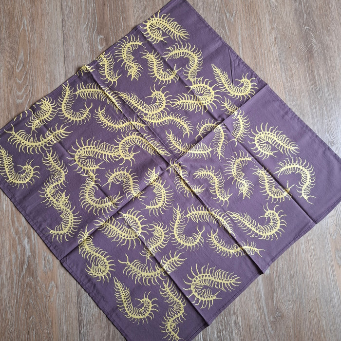 Purple Centipede Print Bandana