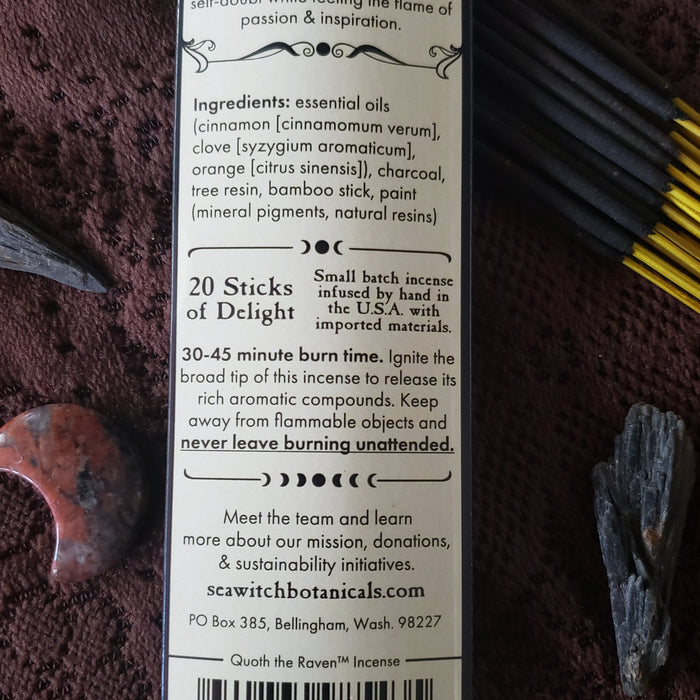"Quoth the Raven"  Orange, Cinnamon, and Clove Incense