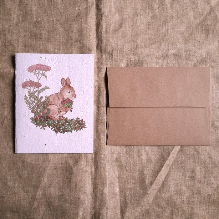 Rabbit Forager Plantable Greeting Card