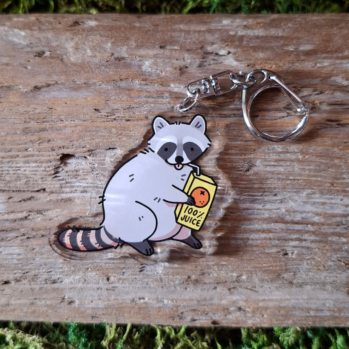 Raccoon Double-sided Keychain