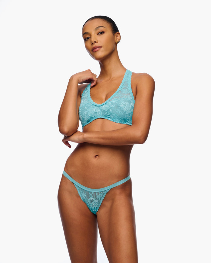 Blue Bralette - Never Say Never Racie Racerback Bralette