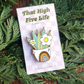 Rainbow House Plant Enamel Pin
