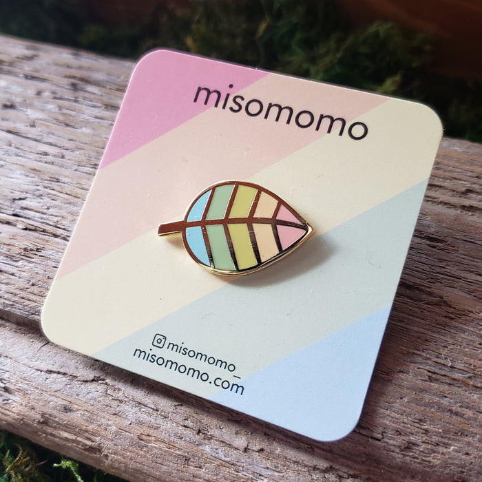 Rainbow Leaf Enamel Pin