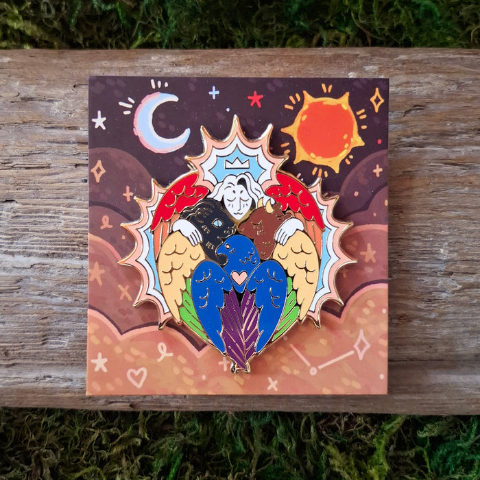 Rainbow/Progress Pride Angel Enamel Pin