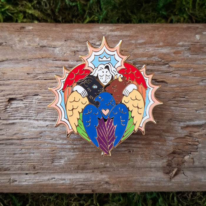 Rainbow/Progress Pride Angel Enamel Pin