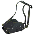 Real Leather Cage Basket Secure Dog Muzzle - German Shepherd (Circumf 13.7", Snout Length 4.7")