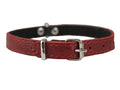 Red Genuine Leather Felt Padded Dog Collar 13"x1/2" Wide Fits 9"-12" Neck Yorkshire Terrier, Puppies