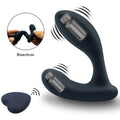 Flexible black remote control vibrating plug for men with wireless controller