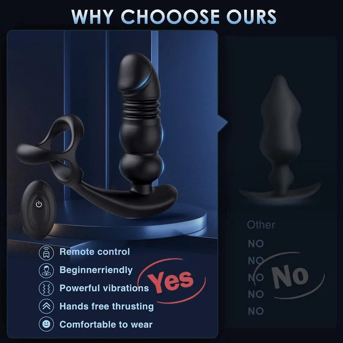 Remote Control Thrusting Anal Sex Toy Vibrator - xinghaoya official store