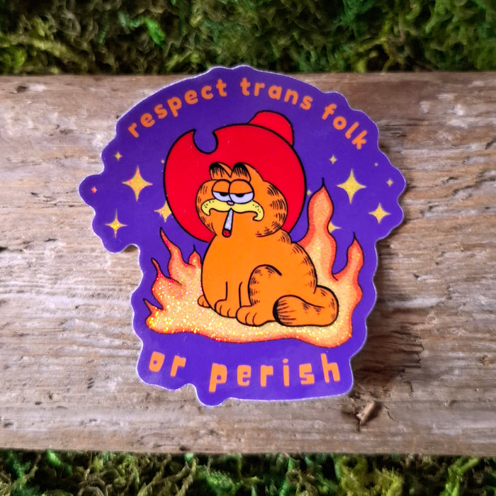 "Respect Trans Folks or Perish" Vinyl Sticker