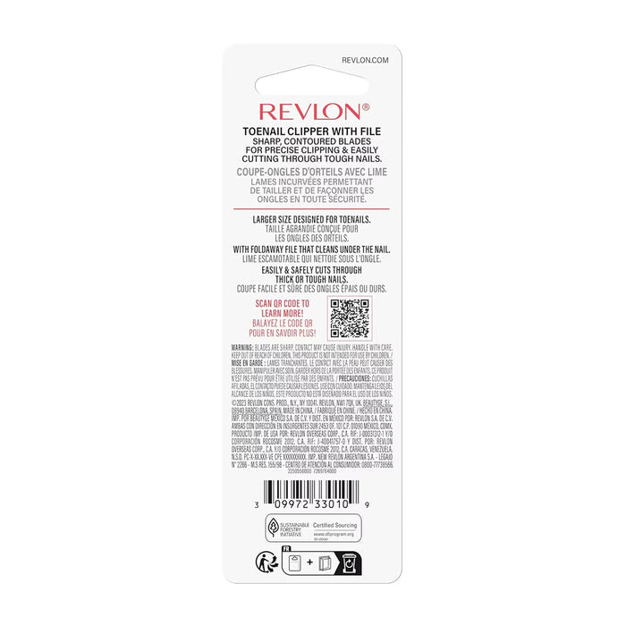 Revlon Toenail Clipper Curved Blade Precision Nail Grooming Tool - 72 Pack