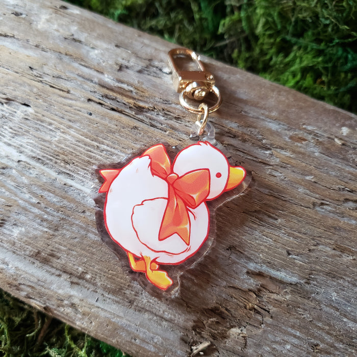 Ribbon Duck Acrylic Keychain