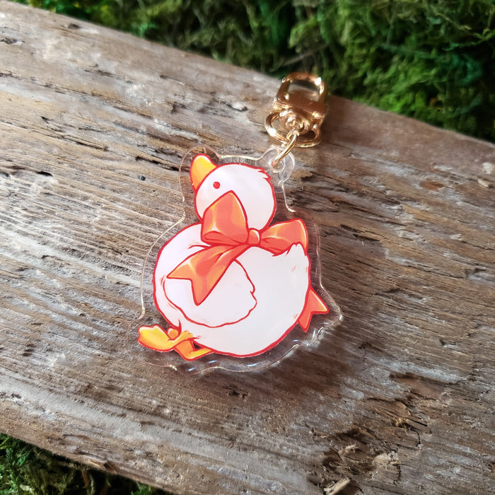 Ribbon Duck Acrylic Keychain