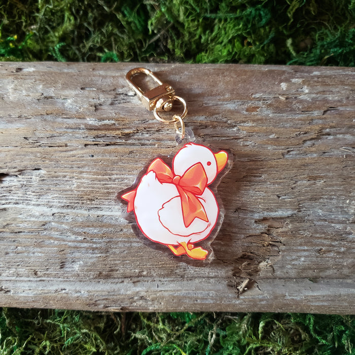 Ribbon Duck Acrylic Keychain
