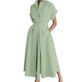RIELLE™ – Preppy High-Waist Shirt Dress