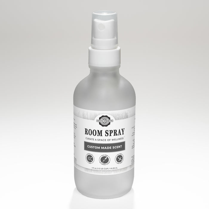 Rustic Strength, Room Spray, 4oz, Glass with spray top, Custom Made Scent