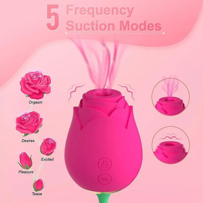 Rose Clit Sucker Vibrating Ball Sex Toy - xinghaoya official store