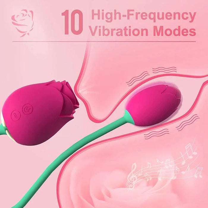 Rose Clit Sucker Vibrating Ball Sex Toy - xinghaoya official store