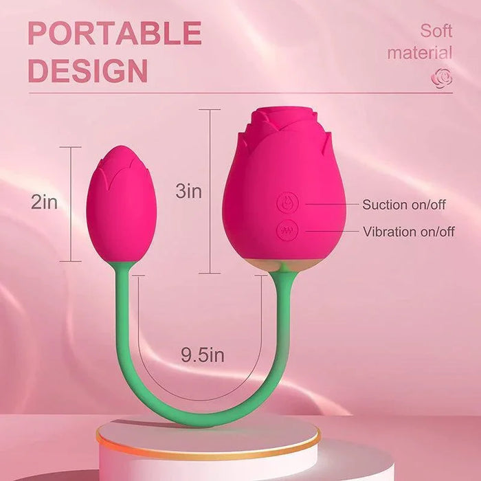 Rose Clit Sucker Vibrating Ball Sex Toy - xinghaoya official store