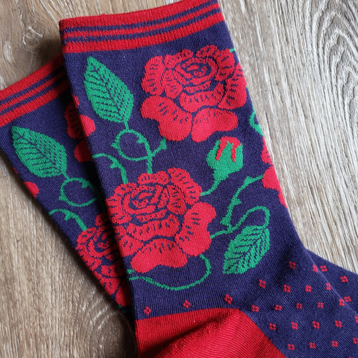 Rose Pattern Bamboo Socks
