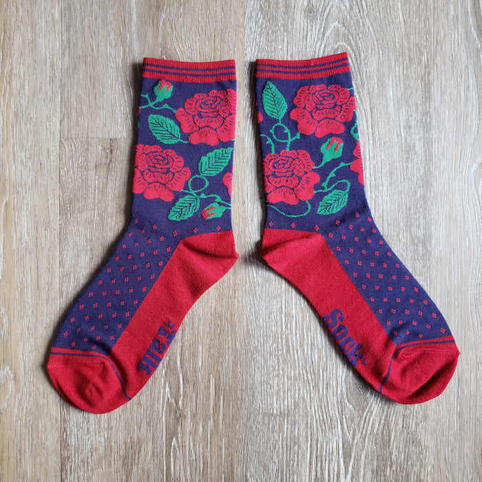 Rose Pattern Bamboo Socks
