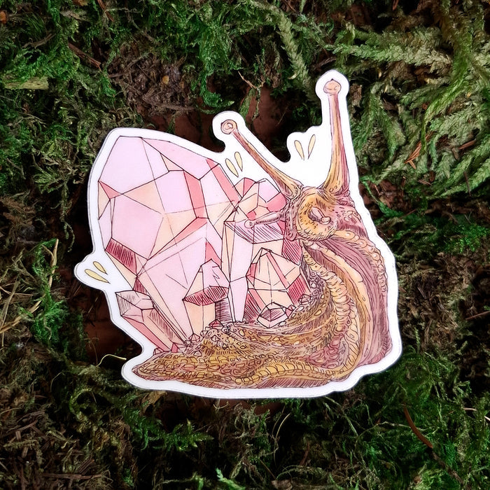 Rose Quartz Snail Vinyl Sticker